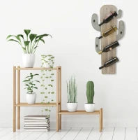 Porta Bottiglie Da Muro Cactus Cm 46X12X96