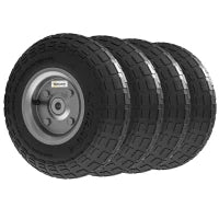 Set di 4 Pneumatici di Ricambio Foro da 16 Mm per Carrello da Giardino, Carriola e Carrello