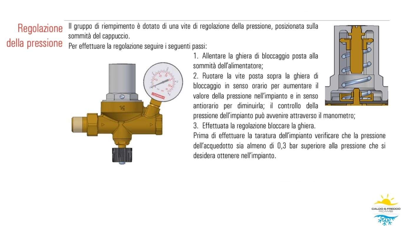 Gruppo di riempimento da 1/2" con portamanometro e funzione di controllo, regolazione e ripristino automatico della pressione negli impianti a circuito chiuso
