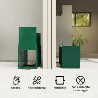 Gabbia Trappola per Animali Vivi Piccoli con Doppia Porta e Maniglia, 60x18x20cm, Verde Scuro