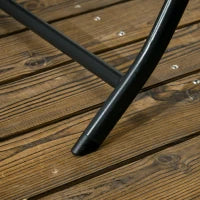 Set da Giardino 3 Pezzi con 2 Sedie e Tavolo Pieghevoli in Acciaio e HDPE, Grigio Scuro