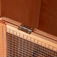 Gabbia per Uccelli in Legno e Metallo a 3 Aperture con 4 Posatoi e Vassoio Rimovibile, 80.5x57x153 cm, Arancione