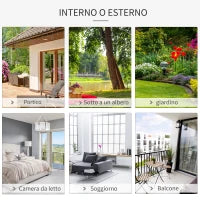 Amaca da Giardino in Stile Boho Chic, Sedia Sospesa in Poliestere e Macramè per Interni ed Esterni, Crema, 80x60x36cm