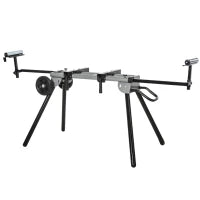 DURHAND Cavalletto Supporto per Sega Troncatrice Universale Estensibile e Pieghevole, Capacità 150kg, Nero e Argento