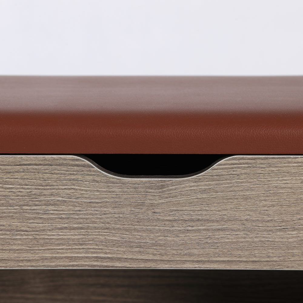 Cassapanca con scarpiera color legno scuro