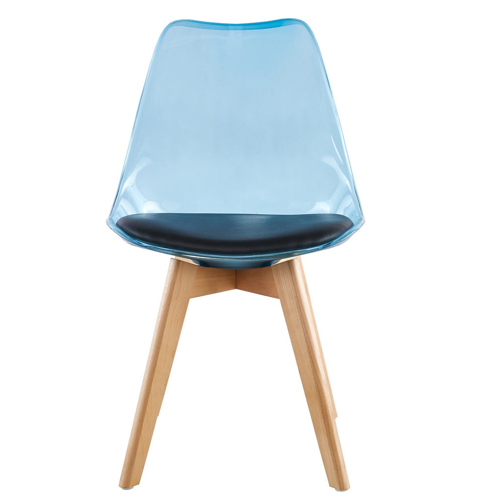 Sedie da pranzo design trasparente blu - Linda