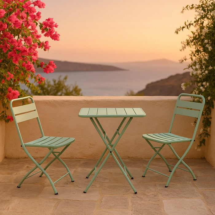 Set tavolino e sedie da esterni richiudibili acqua Mia