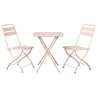 Set tavolino e sedie da balcone pieghevoli salsa rosa Mia