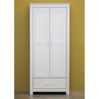 Armadio in legno grigio 2 ante e 1 cassetto 80x180x50 cm