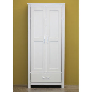 Armadio in legno grigio 2 ante e 1 cassetto 80x180x50 cm