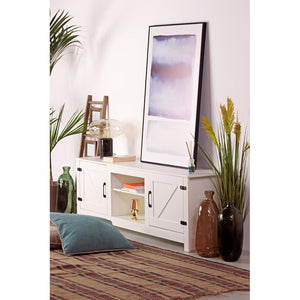 Mobile TV in legno bianco con 2 ante e 2 ripiani 180x42x60 cm