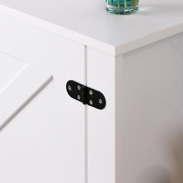 Mobile TV in legno bianco con 2 ante e 2 ripiani 180x42x60 cm