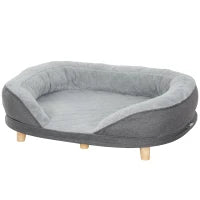 Cuccia Divano per Cani con Imbottitura, Lettino per Cani Taglia Grande e Media fino 25kg, 90x78x25cm, Grigio