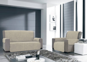 Copridivano e Copripoltrona Trapuntato Modello Willy - 2 Posti - Beige