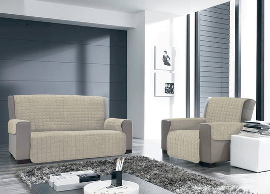 Copridivano e Copripoltrona Trapuntato Modello Willy - Poltrona - Beige