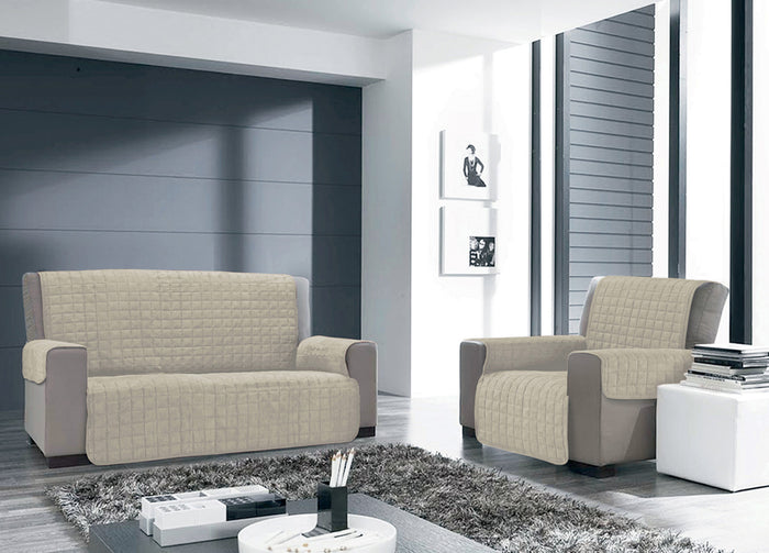 Copridivano e Copripoltrona Trapuntato Modello Willy - Poltrona - Beige