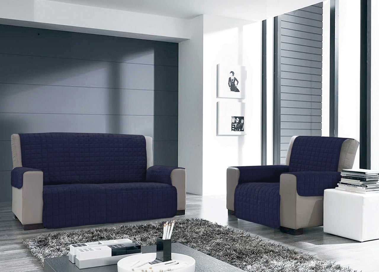 Copridivano e Copripoltrona Trapuntato Modello Willy - Poltrona - Blu