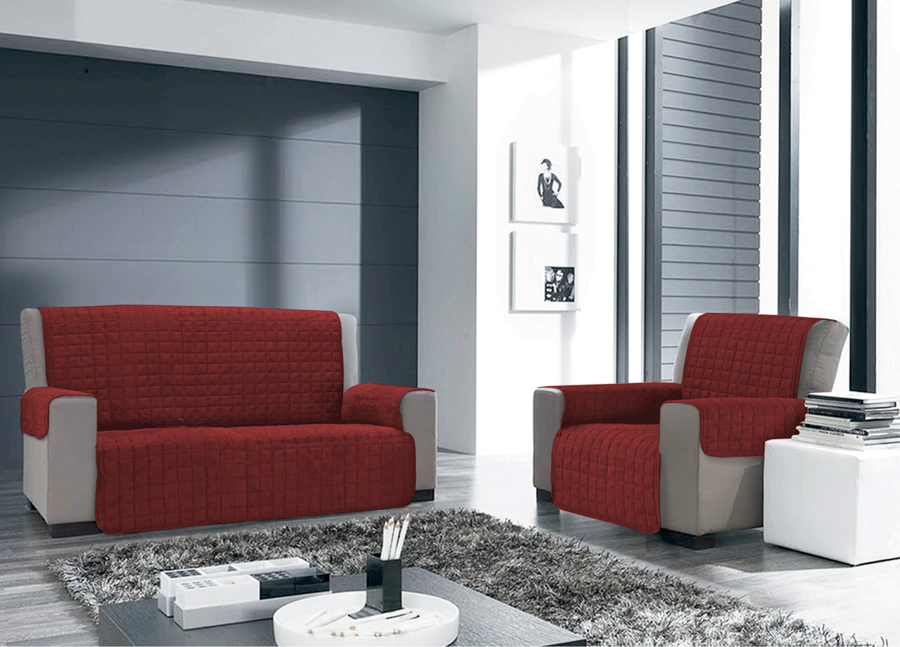 Copridivano e Copripoltrona Trapuntato Modello Willy - Poltrona - Bordeaux