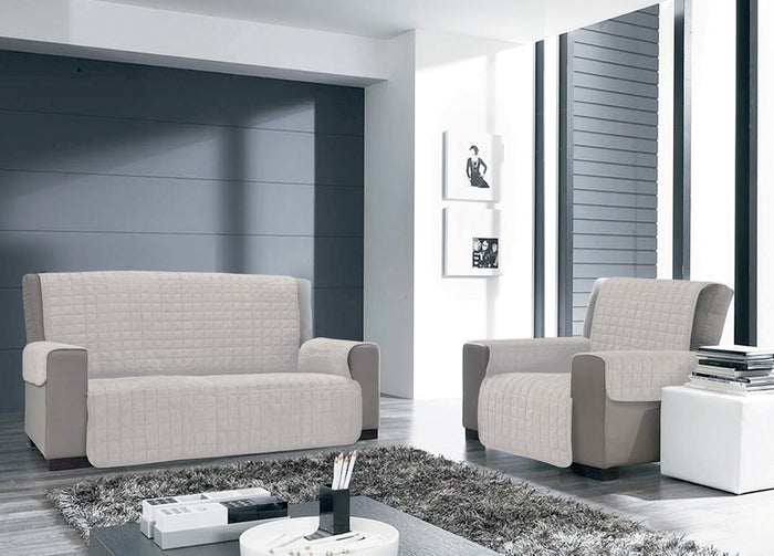 Copridivano e Copripoltrona Trapuntato Modello Willy - 4 Posti - Grigio