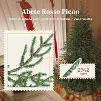 Albero di Natale Artificiale da 210 cm e Ignifugo con 2942 Rami Realistici, Base in Metallo Pieghevole
