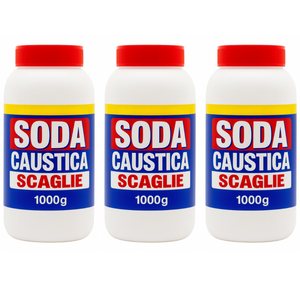 Soda caustica in scaglie disincrostante multiuso formato 1 kg pezzi 3 *** prod tipo 2, confezione 1