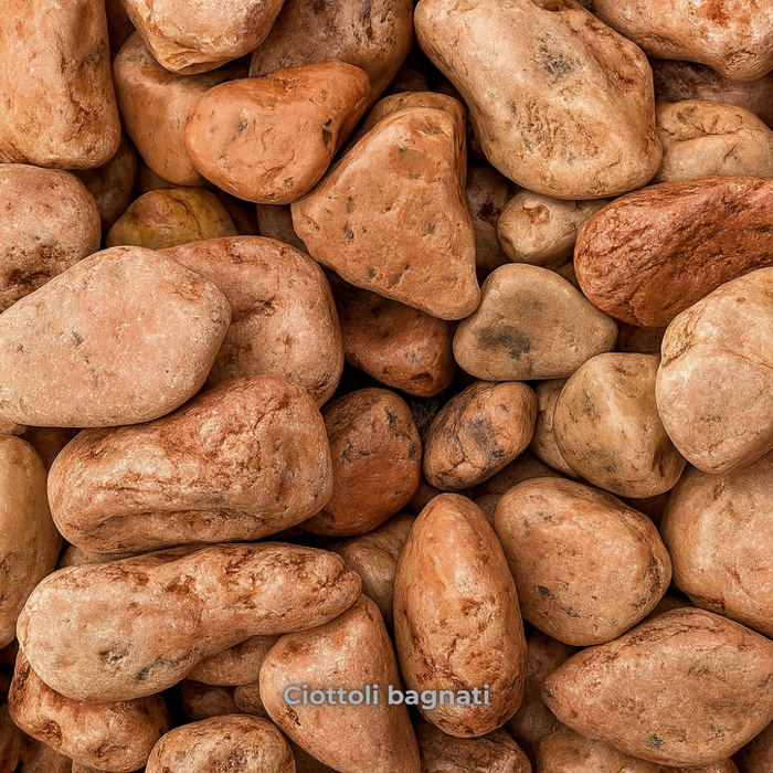 Ciottoli rosso verona eleganti per decorazioni esterne *** misura 25/40, formato 5 kg, confezione 1