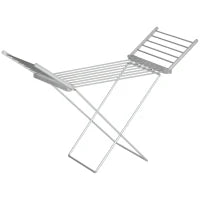 Stendino Elettrico Riscaldato con Ali Pieghevole Salvaspazio in Lega di Alluminio, 144x53x91cm, Argento