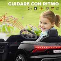 Macchina Elettrica per Bambini 5 Anni con Licenza Audi, Telecomando e Musica, Nera