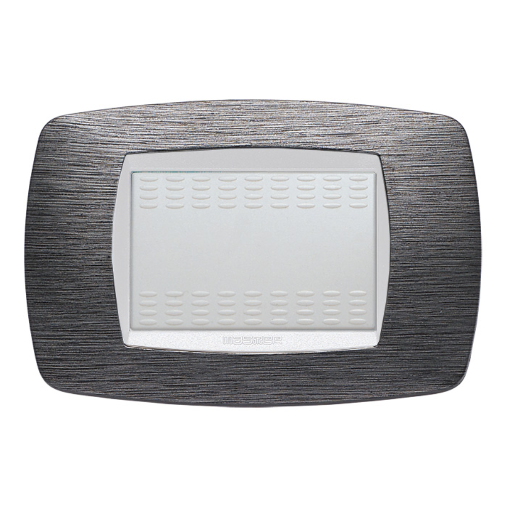 Master modo placca satinato grigio compatibili con supporti master modo *** numero posti 3 posti, confezione 1