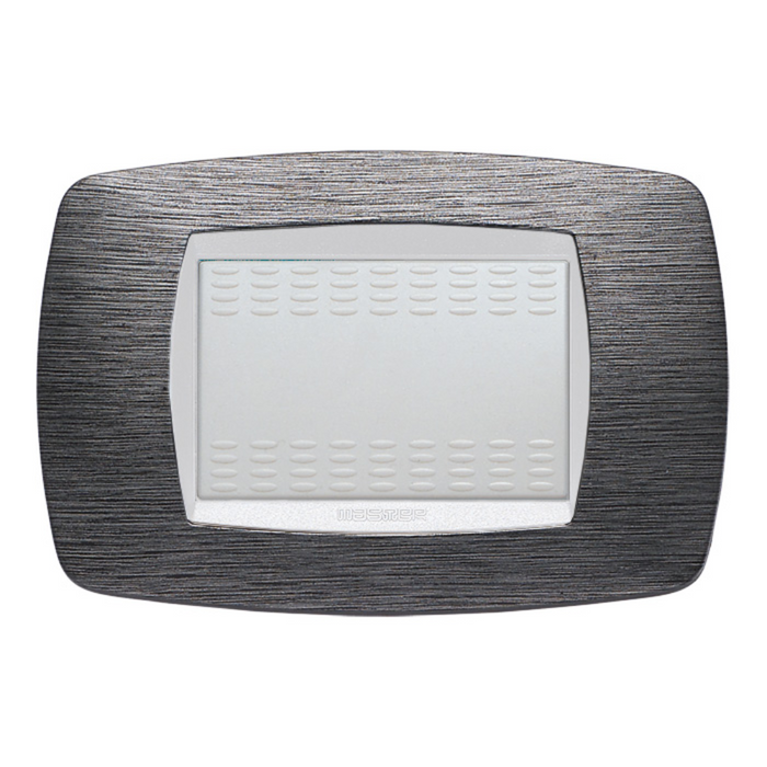 Master modo placca satinato grigio compatibili con supporti master modo *** numero posti 3 posti, confezione 1