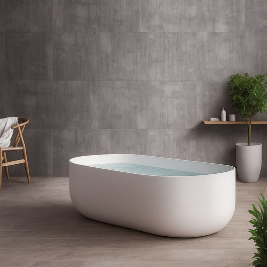 Vasca da bagno free standing martha artificial stone bianco opaco matt *** confezione 1