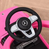 Macchina a Spinta per Bambini 12-36 Mesi con Licenza Mercedes, Tettuccio e Maniglia, 85.5x40.5x95 cm, Rosa