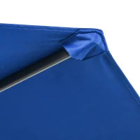 Ombrellone Decentrato Ottagonale Inclinabile Ripiegabile, Diametro 3 m, Base a Croce, Blu