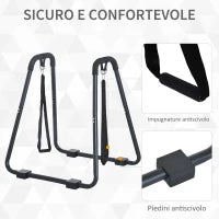 Barre per Dip con Passanti e Maniglie Imbottite, 90x81x92.5 cm, Nero