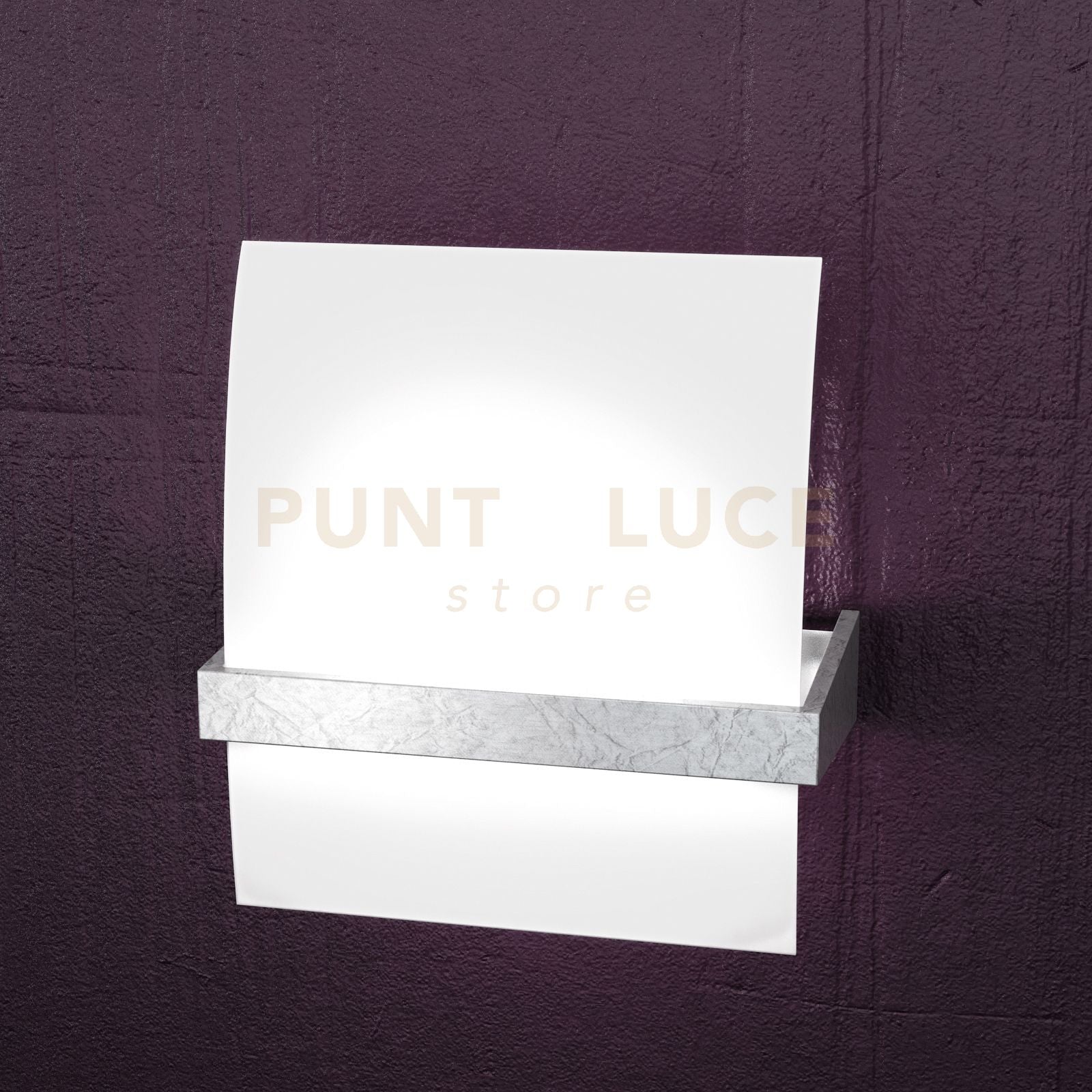 WOOD APPLIQUE MEDIA 1 LUCE FOGLIA ARGENTO 1019-AM-FA