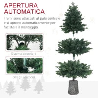 Albero di Natale Artificiale 150 cm Realistico con 994 Rami e Base in Resina, Verde