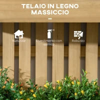 Fioriera da Esterno Verticale in Legno con 3 Vasi Rimovibili, 60x16x80cm