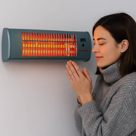 Zephir stufa al quarzo da parete 1200w ip24 colore grigio