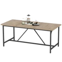 Tavolo da pranzo rettangolare in legno massello, 180x80x75.5cm, Legno