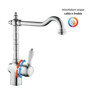 Miscelatore monoforo ottone cucina england one cromato erogazione orientabile *** confezione 1