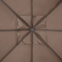 Tetto di Ricambio 3x3m, Telo Sostitutivo per Gazebo da Giardino in Poliestere con Foro di Ventilazione, Color caffè