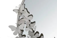 Specchio Farfalle Round Silver Cm Ø 74X4X75