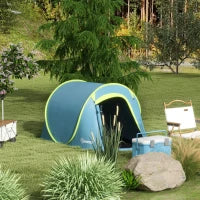 Tenda da Campeggio Pop Up Impermeabile con Accessori e Borsa di Trasporto, 245x148x105 cm, Blu