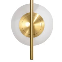 Lampada a Sospensione con 2 Paralumi in Vetro e Filo Regolabile, in Metallo, 32x15x51 cm, Bianca e Oro