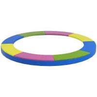 Copertura Tappeto Elastico Ø305x30 cm Pieghevole e Portatile, in Plastica, PE e Schiuma, Multicolore
