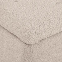 Panca Fondoletto con Vano Contenitore da 57L e Rivestimento Bouclé, 95x38x45 cm, Beige