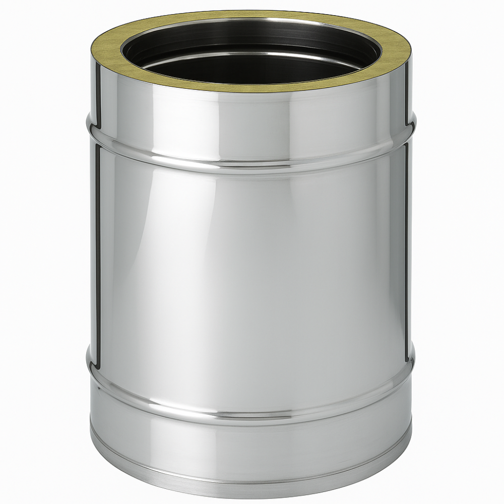 Elemento lineare doppia parete Ø 300/350 mm sp. 0,5 mm h. 500 mm canna fumaria