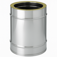 Elemento lineare doppia parete Ø 300/350 mm sp. 0,5 mm h. 500 mm canna fumaria