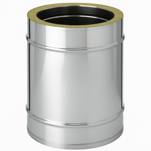 Elemento lineare doppia parete Ø 300/350 mm sp. 0,5 mm h. 500 mm canna fumaria