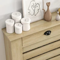 Copertura per radiatore copri radiatore griglia a doghe orizzontali con 2 cassetti in legno 78l x 19P x 95,5H cm rovere